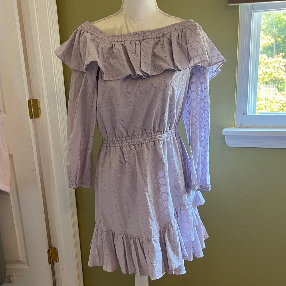 Michael Kors Lavender Off-Shoulder Dress